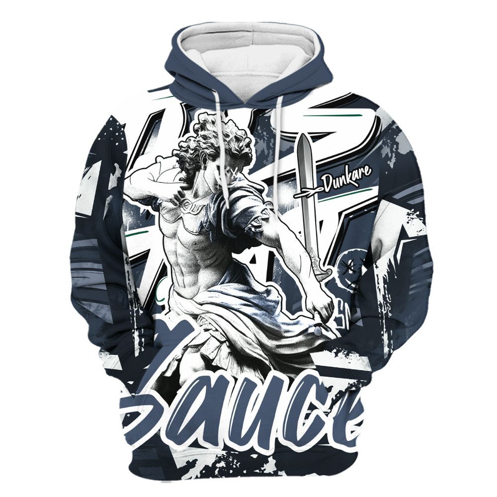 Hoodie To Match Low Diffused Blue 11s - This That Sauce Retro All Over Print