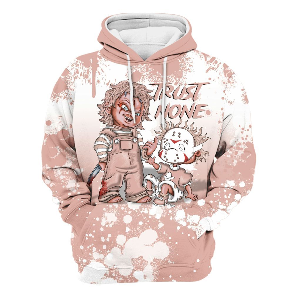 Hoodie To Match Dunk Low Pink Velvet - Trust No One Scary All Over Print