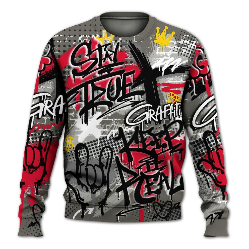 Sweatshirt To Match Shadow 2025 10s - True It Real Graffiti Streetwear All Over Print
