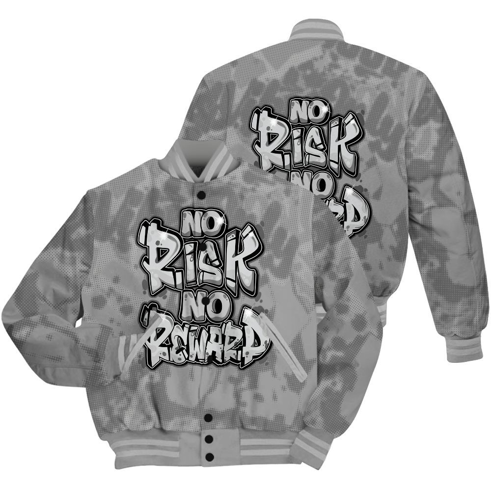 Varsity Jacket To Match Black Wolf Grey 12s Shirt - No Risks No Reward Street All Over Print