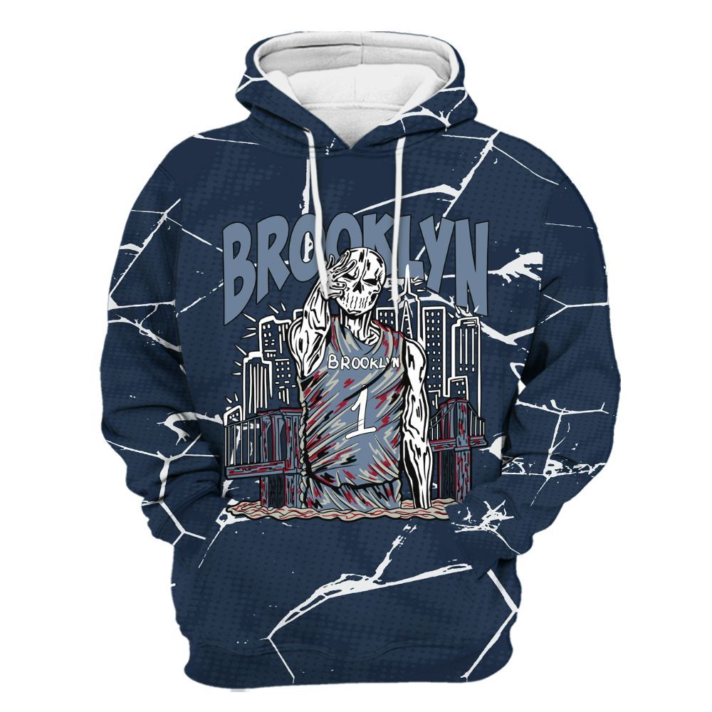 Hoodie To Match Retro Olympic 6s - Brooklyn's Skeleton Crack All Over Print