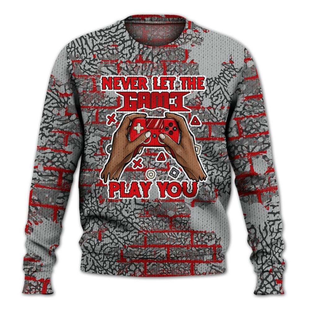 Knitted Sweater To Match Cement Grey 3s - PlayGame Human Brick