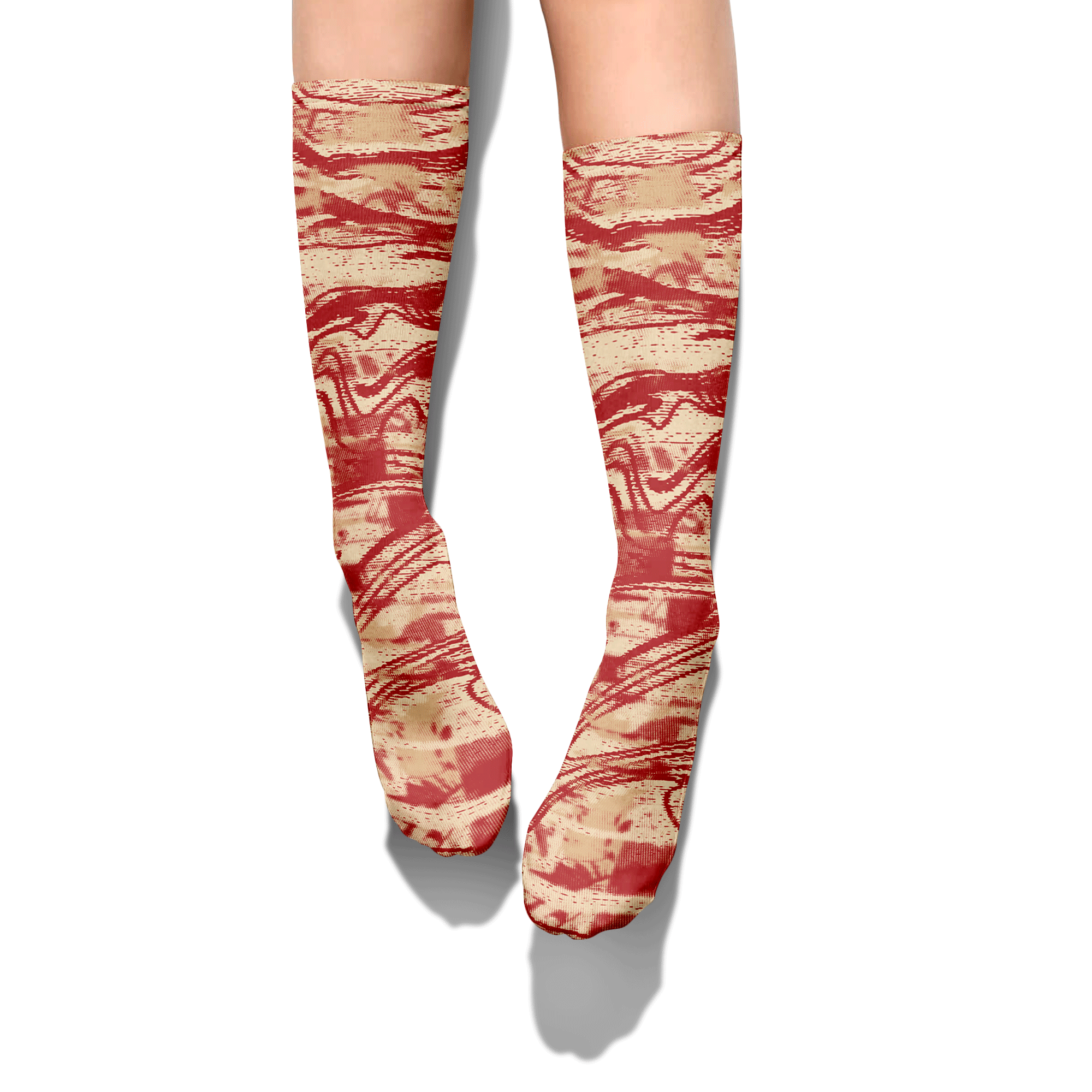 Sock To Match Dunk Low Strawberry Waffle - Blurry Abstract Graphic Unisex