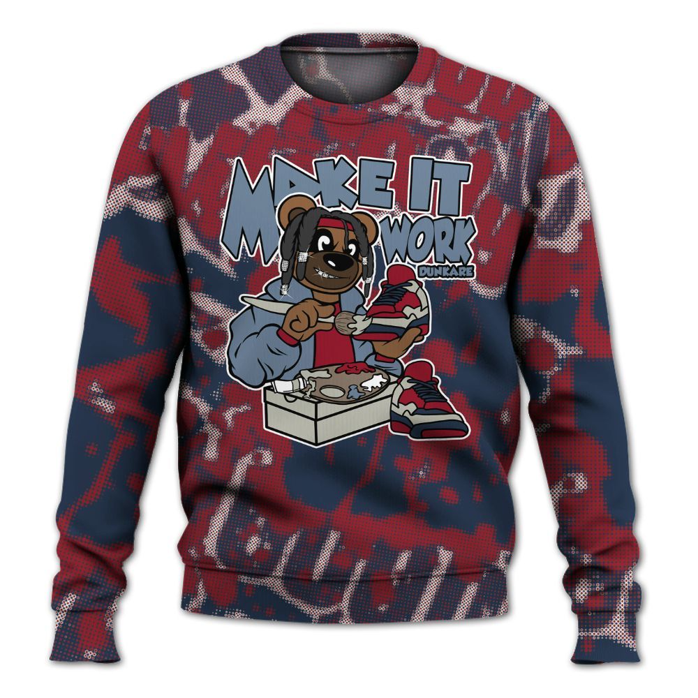 Sweatshirt To Match Navy Blue 2024 6s - Pull It Off Bear Street All Over Print