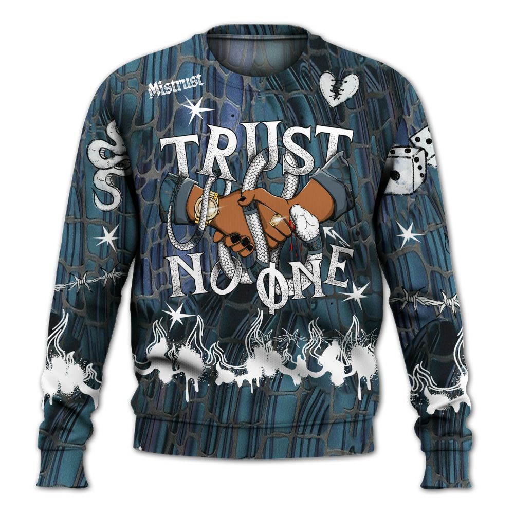Sweatshirt To Match Air Foamposite Kazuya Mishima - Trust No One Snake-Bite Doodle Crayon All Over Print