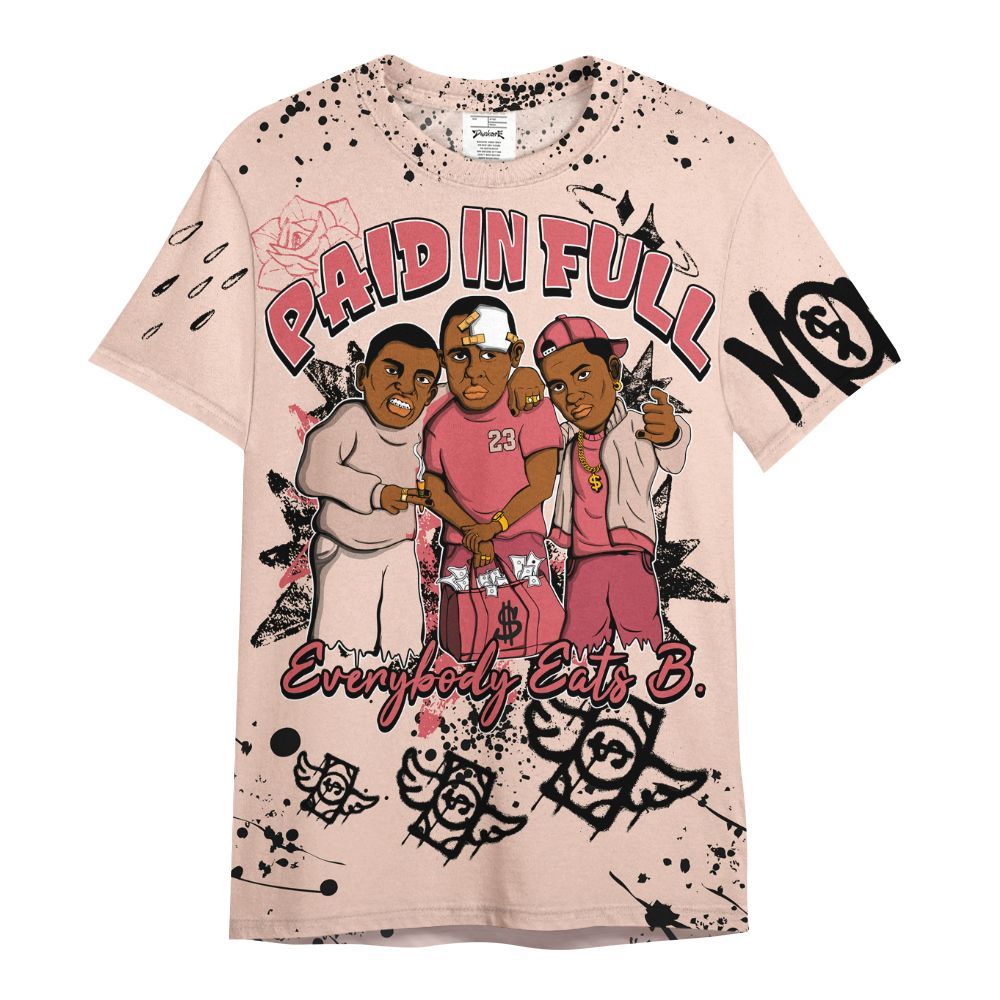 Shirt To Match Washed Coral 2s Shirt, Everybody Paid In Full Crayon All Over Print