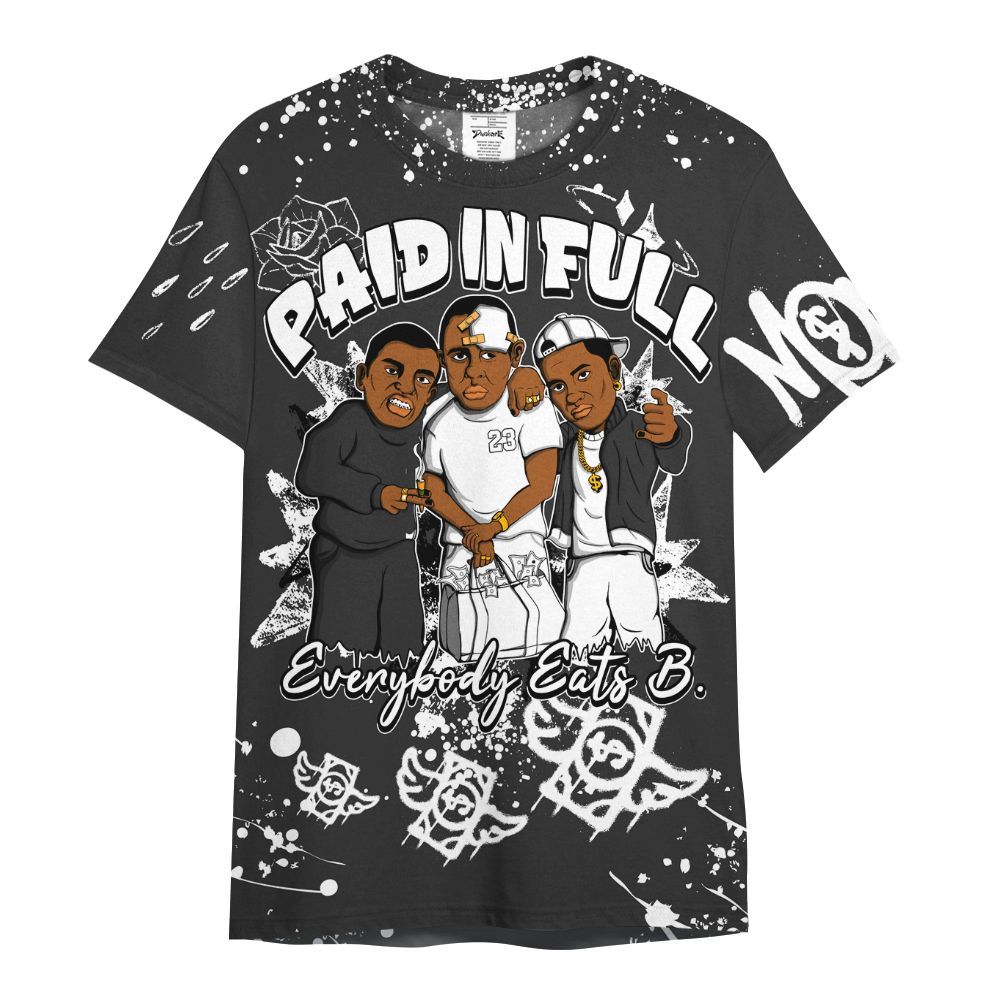 Shirt To Match White Thunder 4s - Everybody Paid In Full Crayon All Over Print