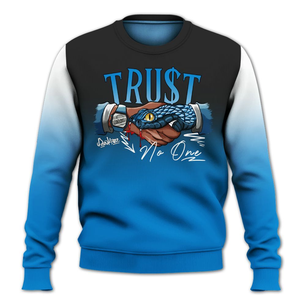 Sweatshirt To Match High OG FragmentxULA White Black 1s - Snake Trust No One Drip All Over Print