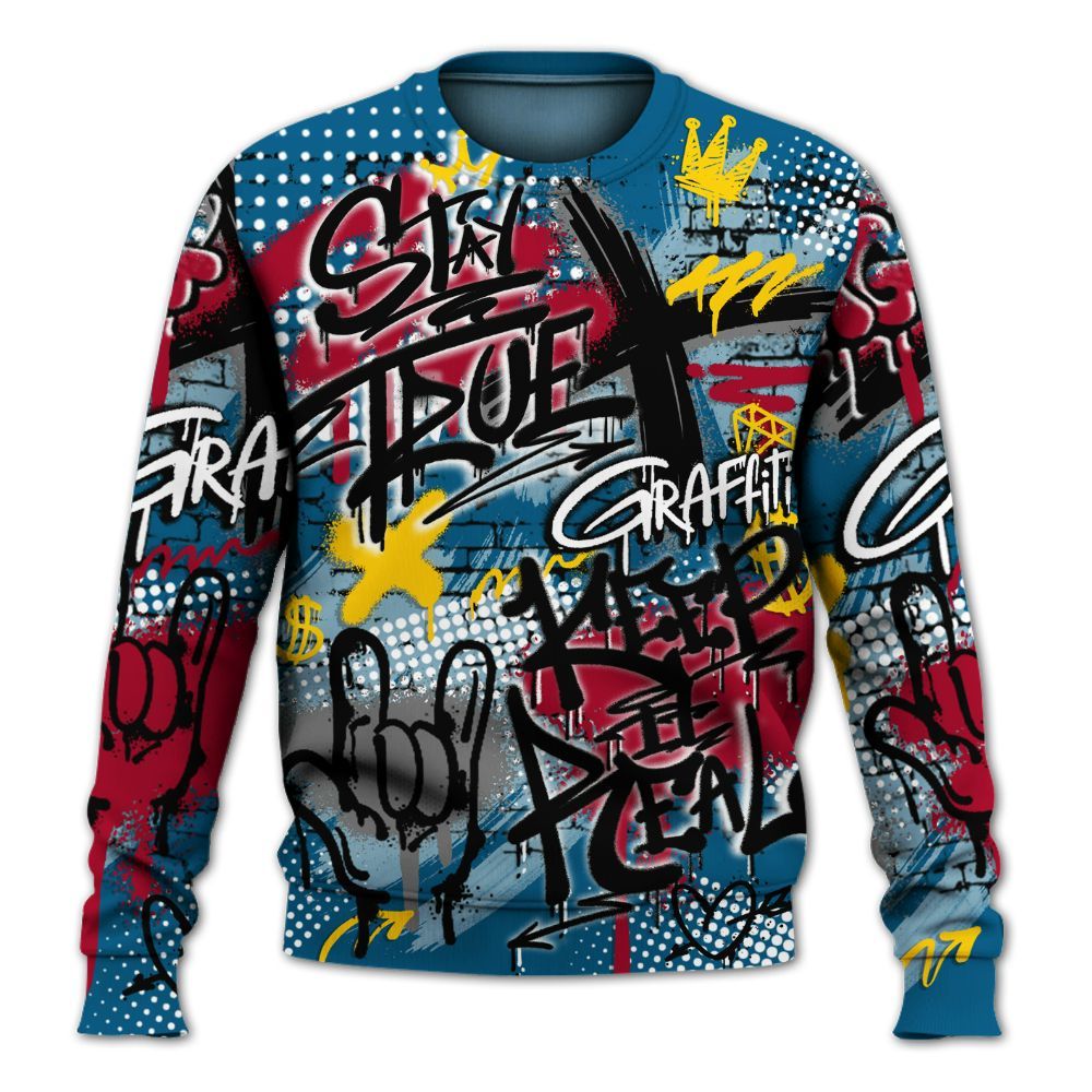 Sweatshirt To Match GS Messy Room 4s - True It Real Graffiti Streetwear All Over Print