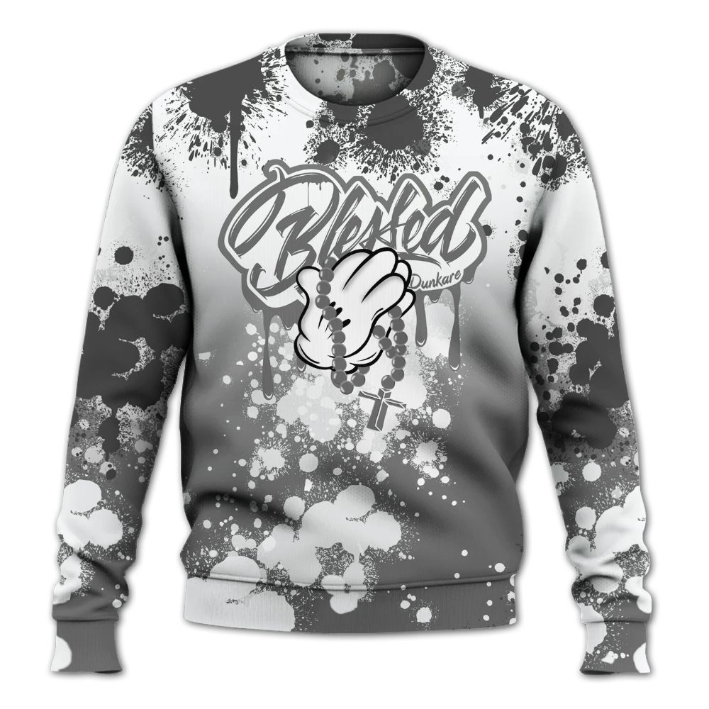 Sweatshirt To Match Retro Stealth 12s - God Blessed Ink Drip All Over Print