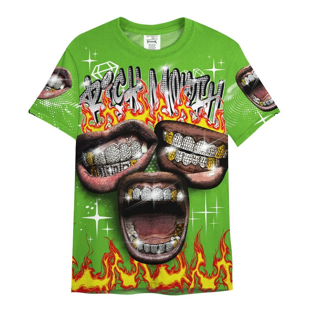 Shirt To Match Air Foamposite One Volt - Rich Mouth Fire Rap Retro 90s All Over Print