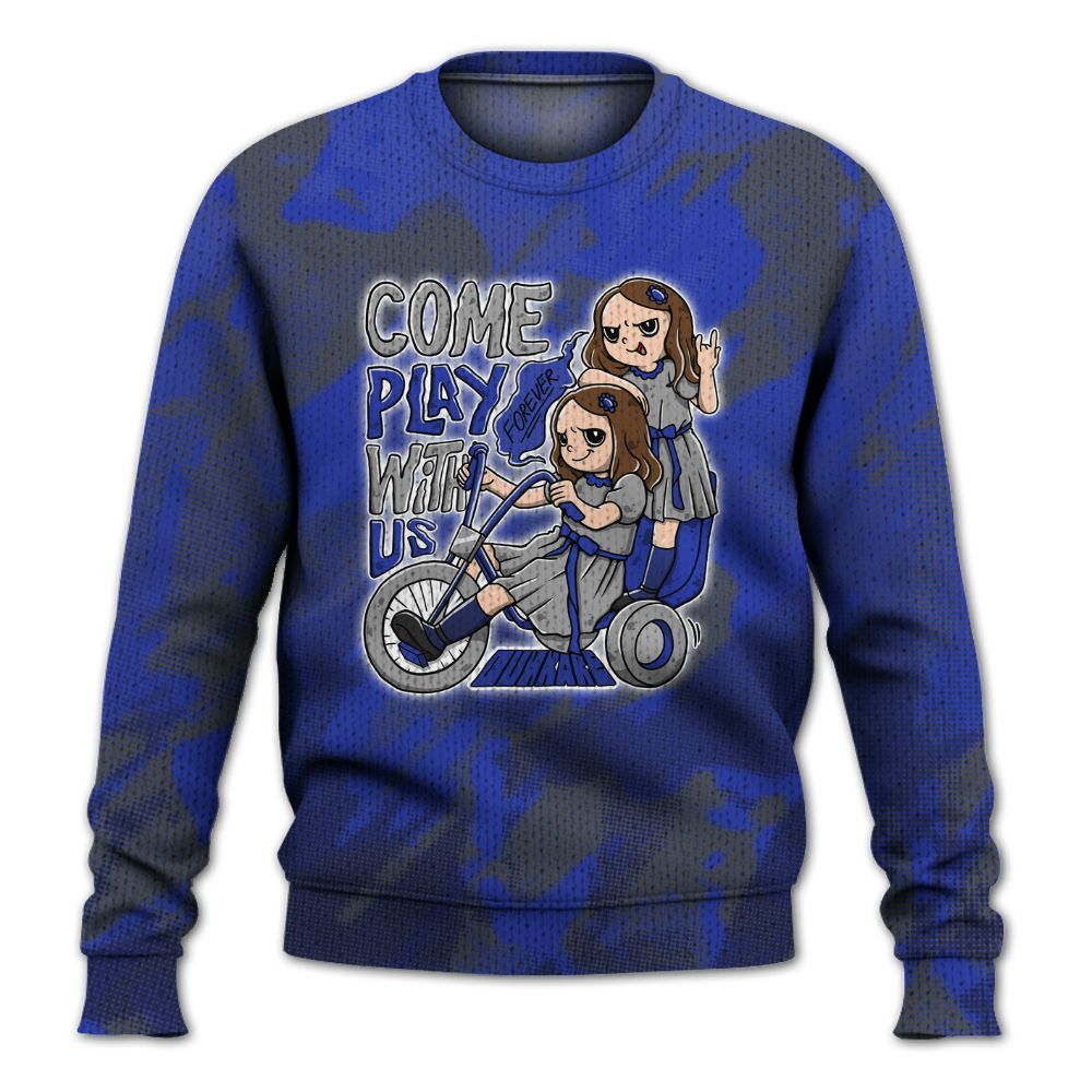 Knitted Sweater To Match Air Max Plus Black Racer Blue - Come Hangout Halloween Abstract Halftone