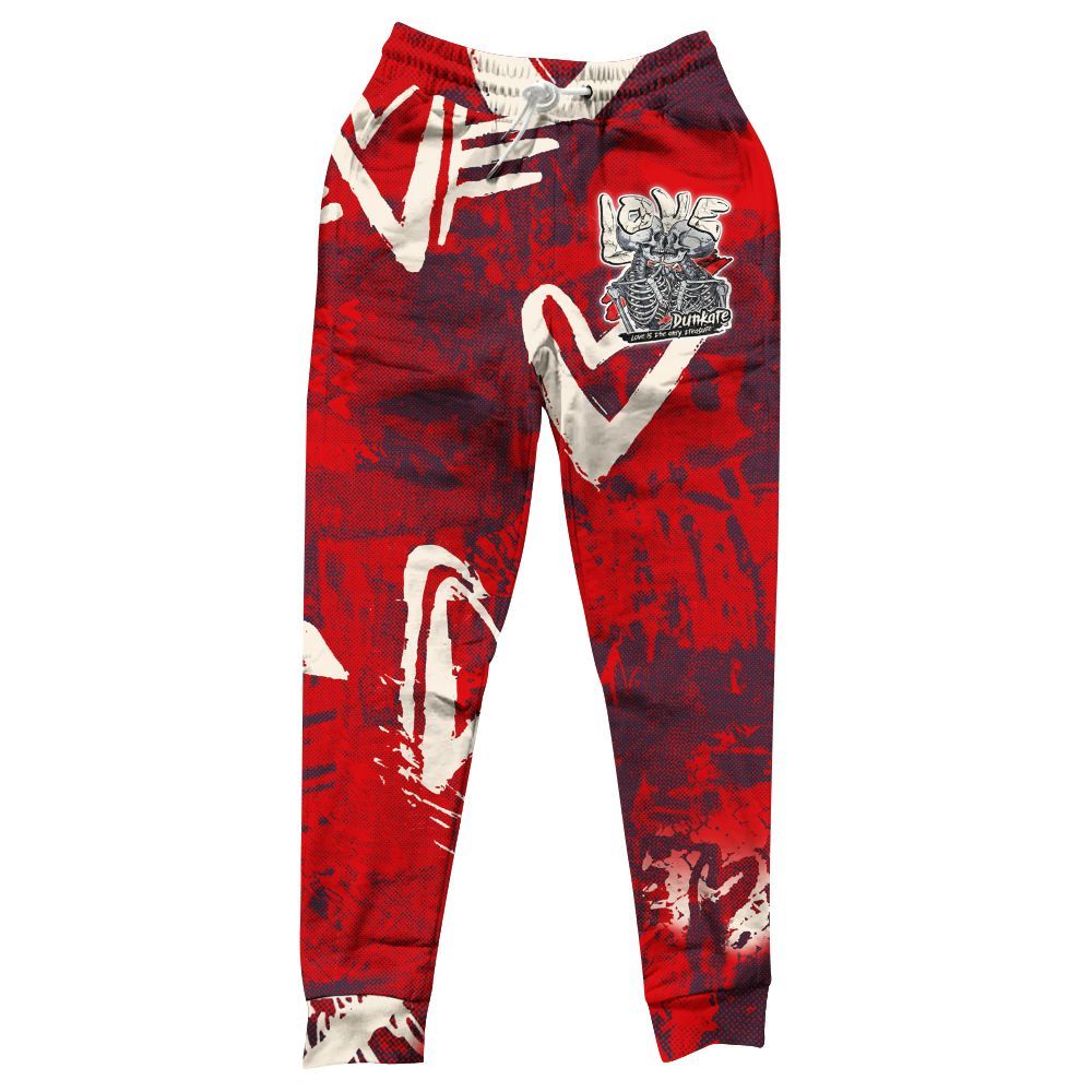 Sweatpant To Match Low OG Howard Bison 1s - Skull Love All Over Print