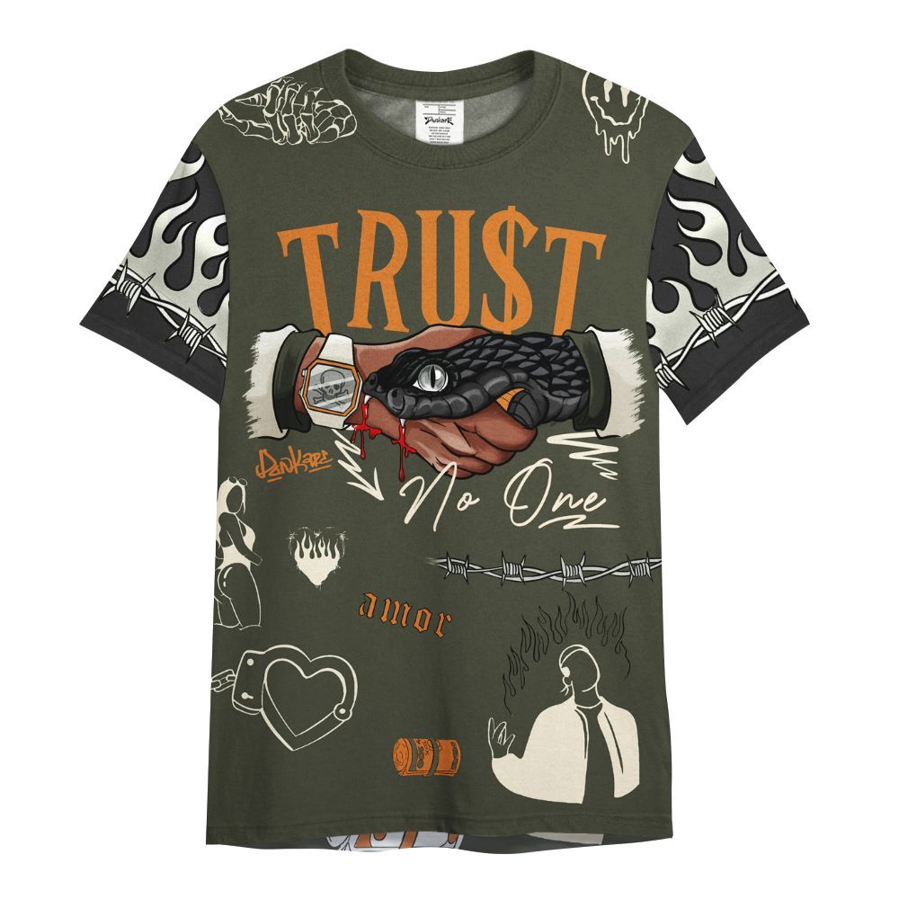 Shirt To Match Retro Undefeated 4s - Snake Trust No One All Over Print