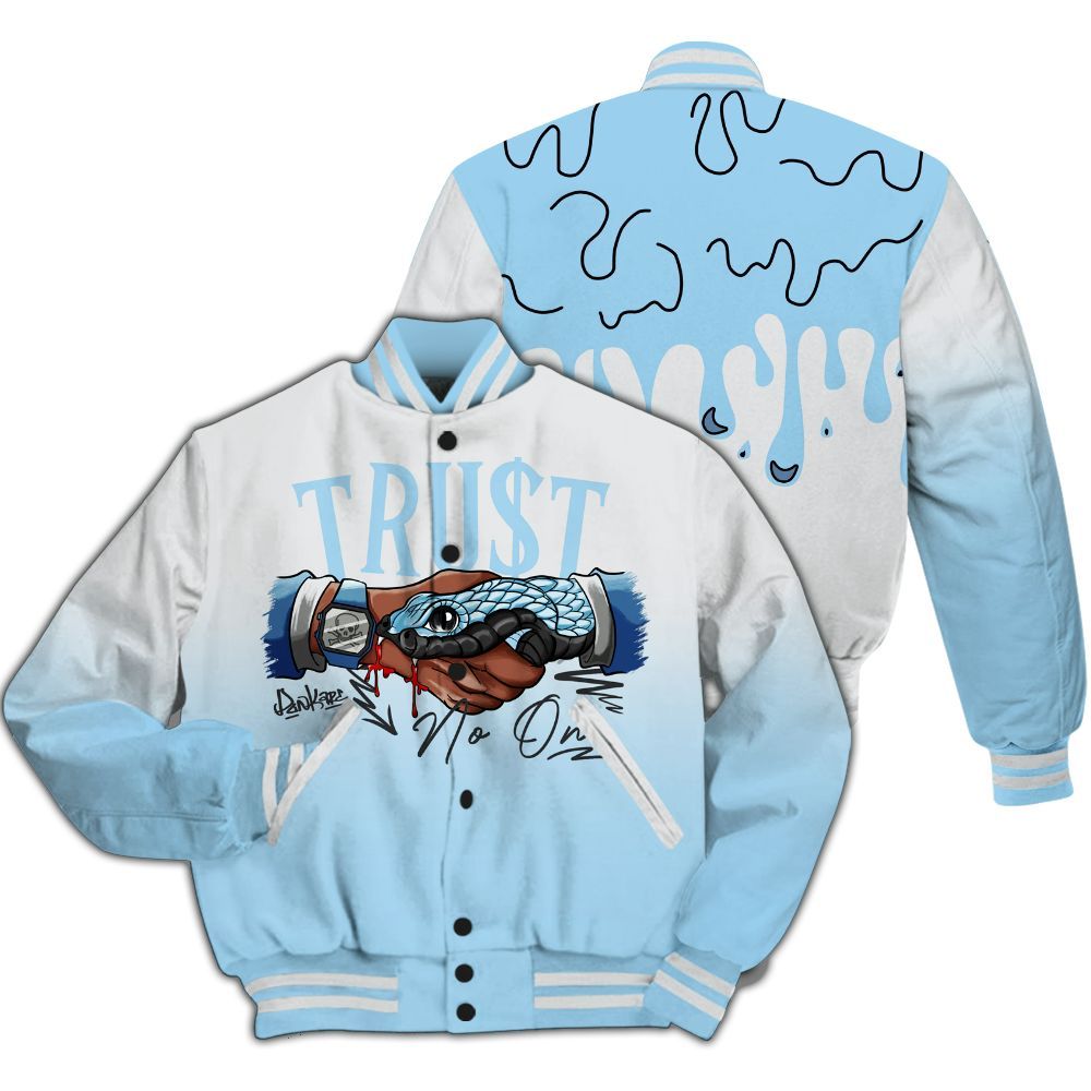 Varsity Jacket To Match Legend Blue 11s - Trust No One Drip Streetwear All Over Print