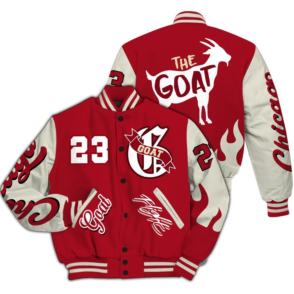 Varsity Jacket To Match 2025 High OG Cinnabar 1s - The G.O.A.T Flight Streetwear All Over Print