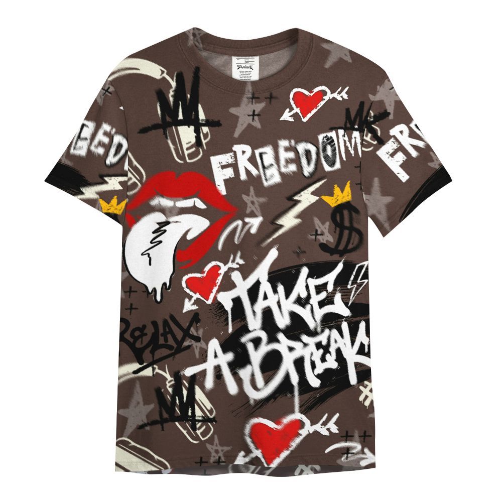 Shirt To Match SoleFly Cafecito 12s - Take Break Freedom Graffiti Streetwear All Over Print
