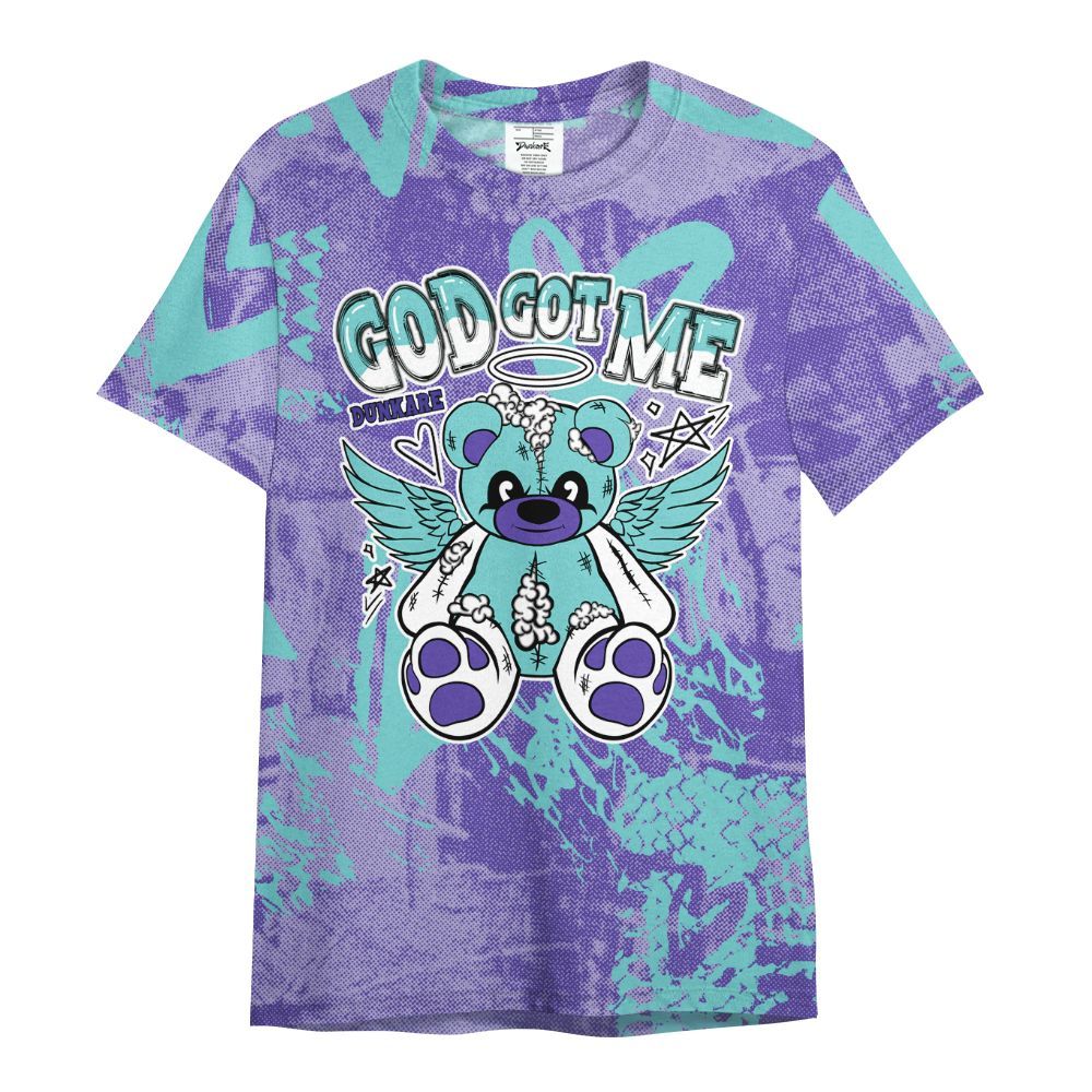 Shirt To Match Low Hornets 1s - Gods Guides Me Bear Heart Grunge All Over Print