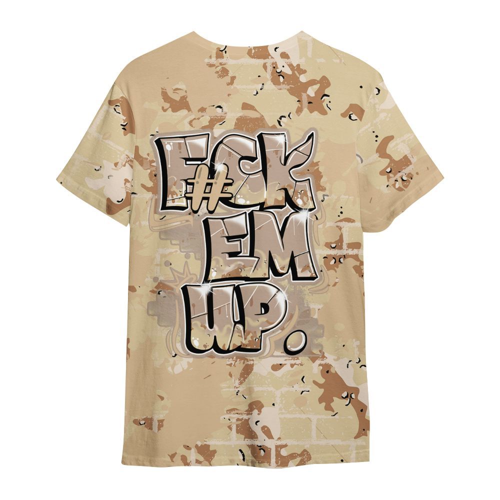 Shirt To Match Desert Camo 3s - F#ck Em Graphic Brick Art All Over Print