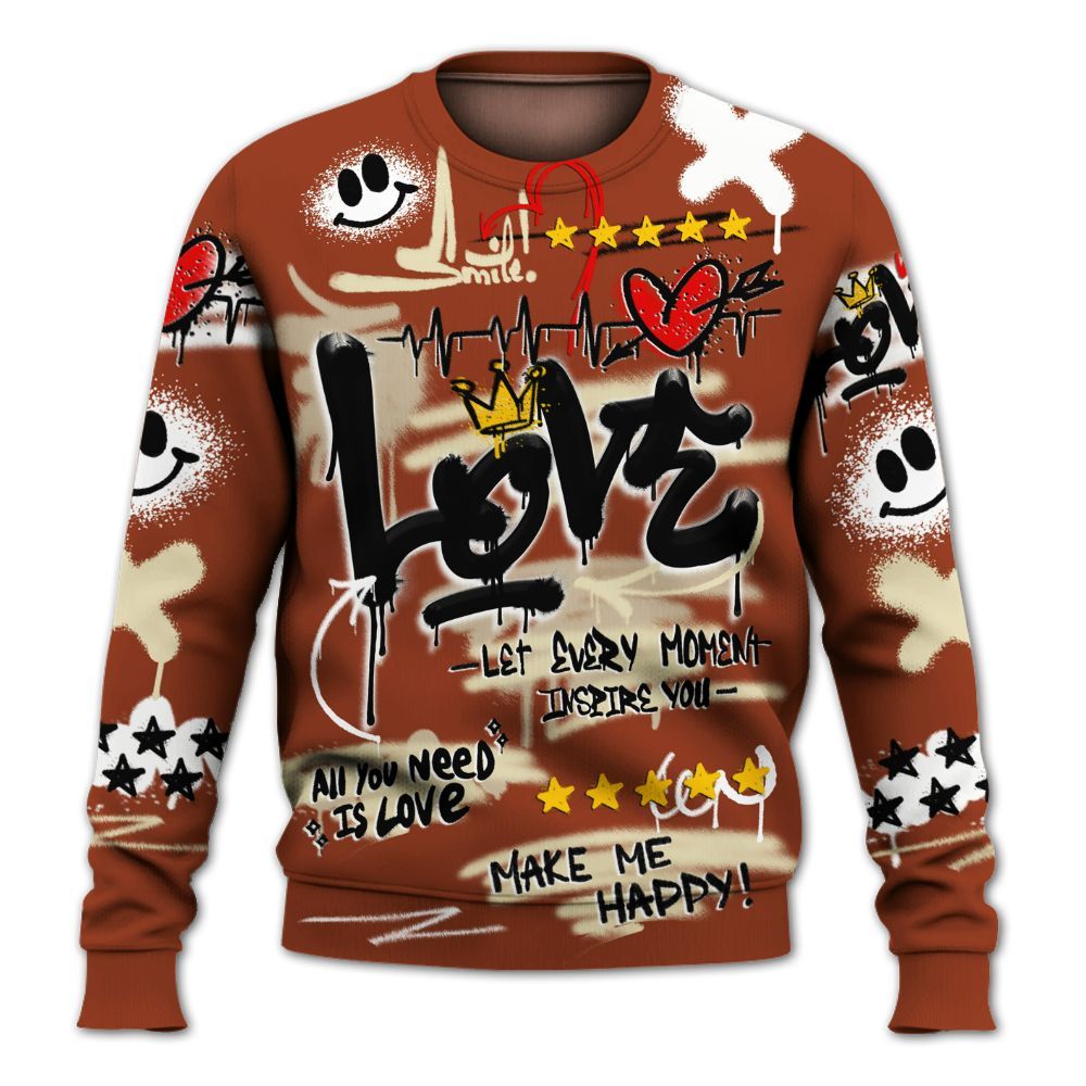 Sweatshirt To Match Retro Eastside Golf 12s - Happy Love Beats Graffiti Streetwear All Over Print