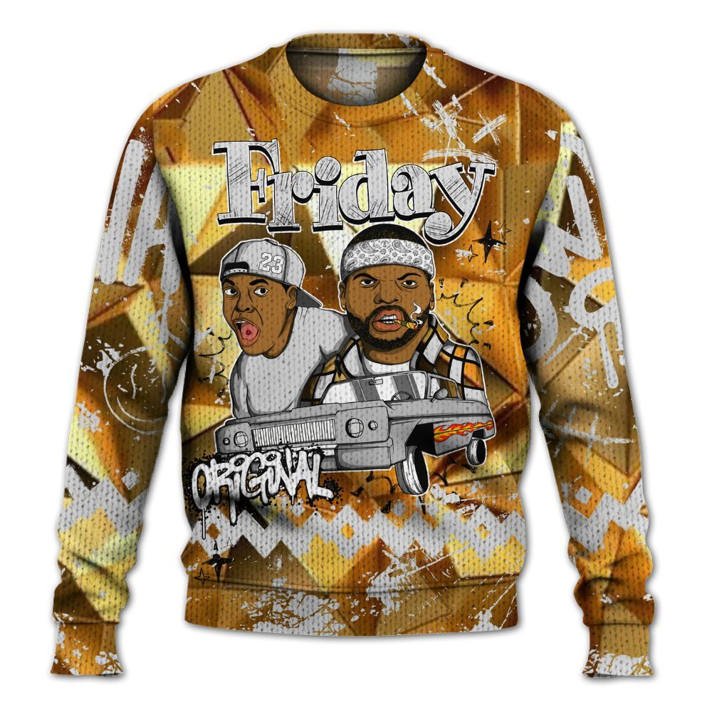 Knitted Sweater To Match NET Gold 4s - Friday Sneaker Crayon