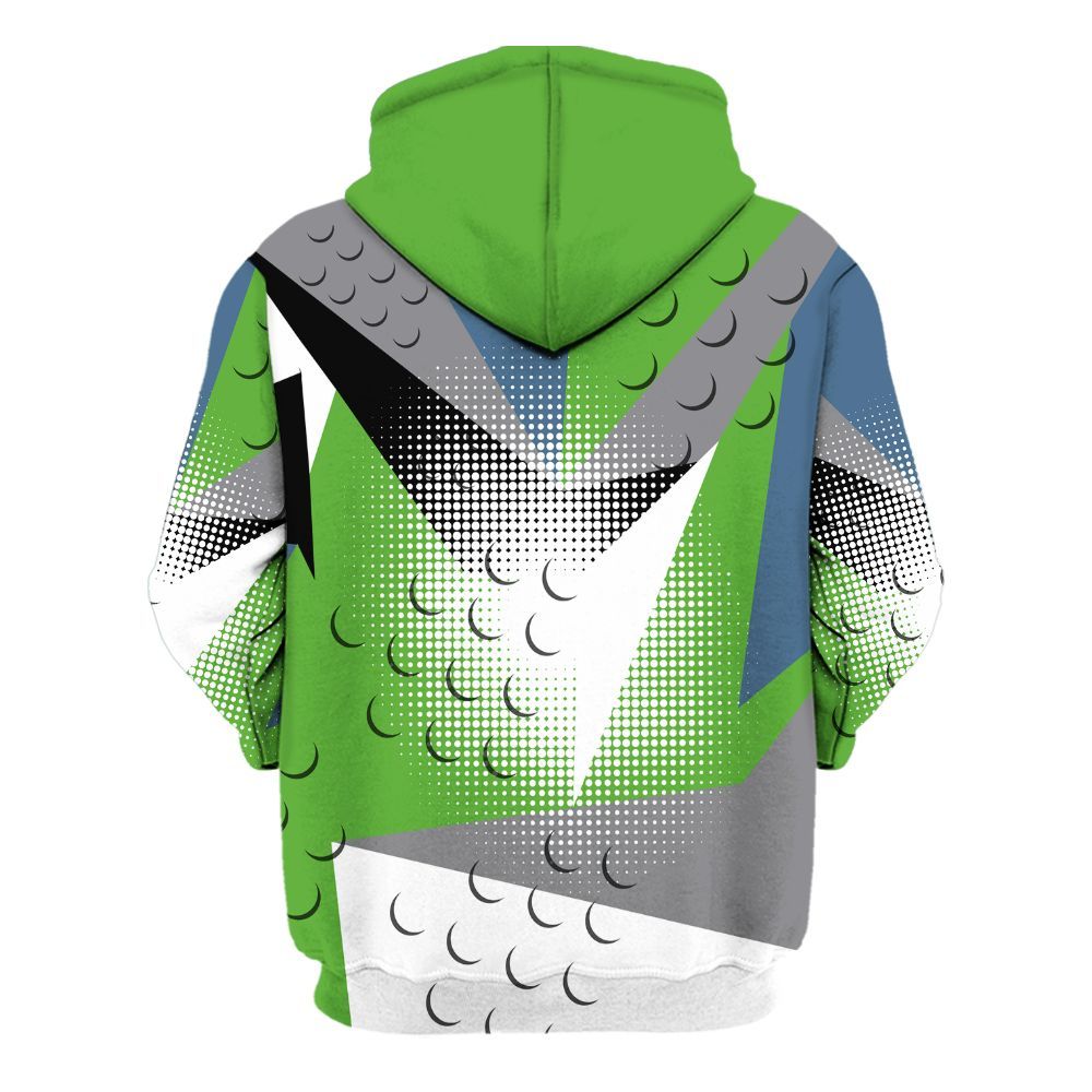 Hoodie To Match Retro Green Bean 5s - Poly Custom Name Number 23 5s All Over Print