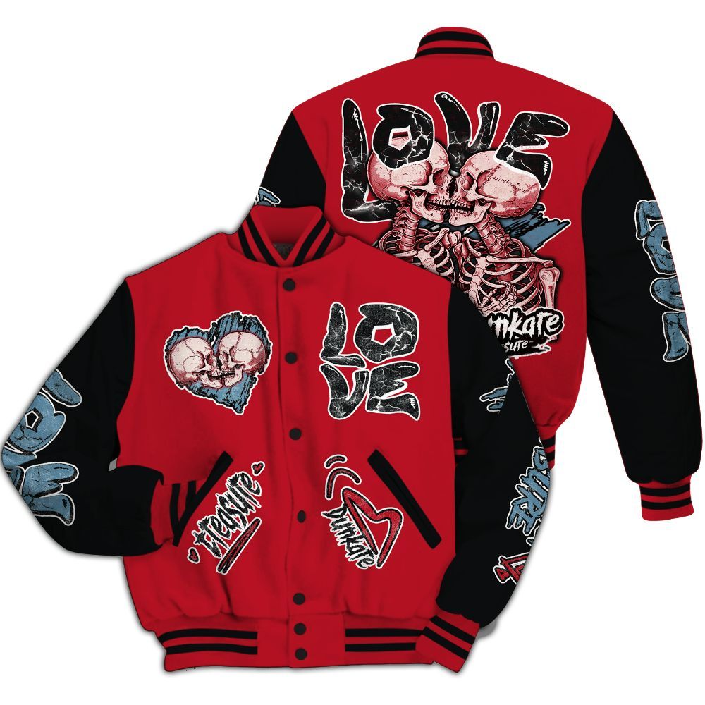 Varsity Jacket To Match Retro Raging Bull 5s - Skull Bear All Over Print