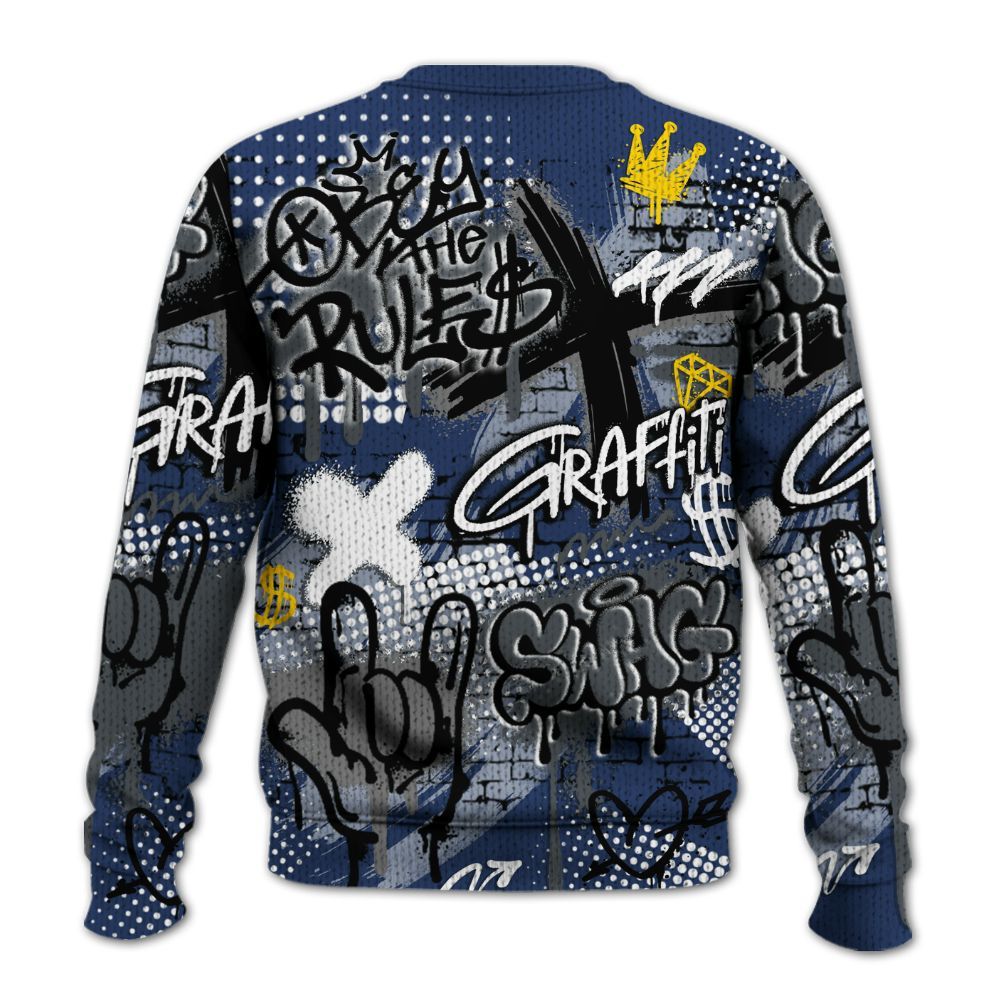 Knitted Sweater To Match Retro Flint 13s - True It Real Graffiti Streetwear