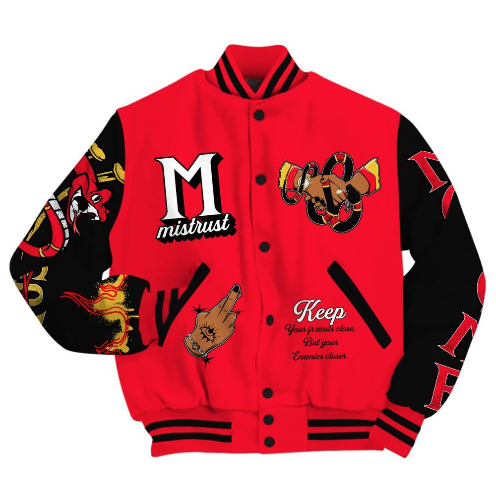 Varsity Jacket To Match KD 18 Air Bakin Shirt, Trust No One Snake-Bite Street Style All Over Print