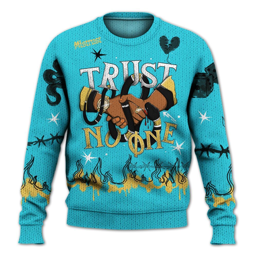 Sweater To Match Retro Gamma Blue 11s - Trust No One Snake-Bite Doodle Crayon Graphic