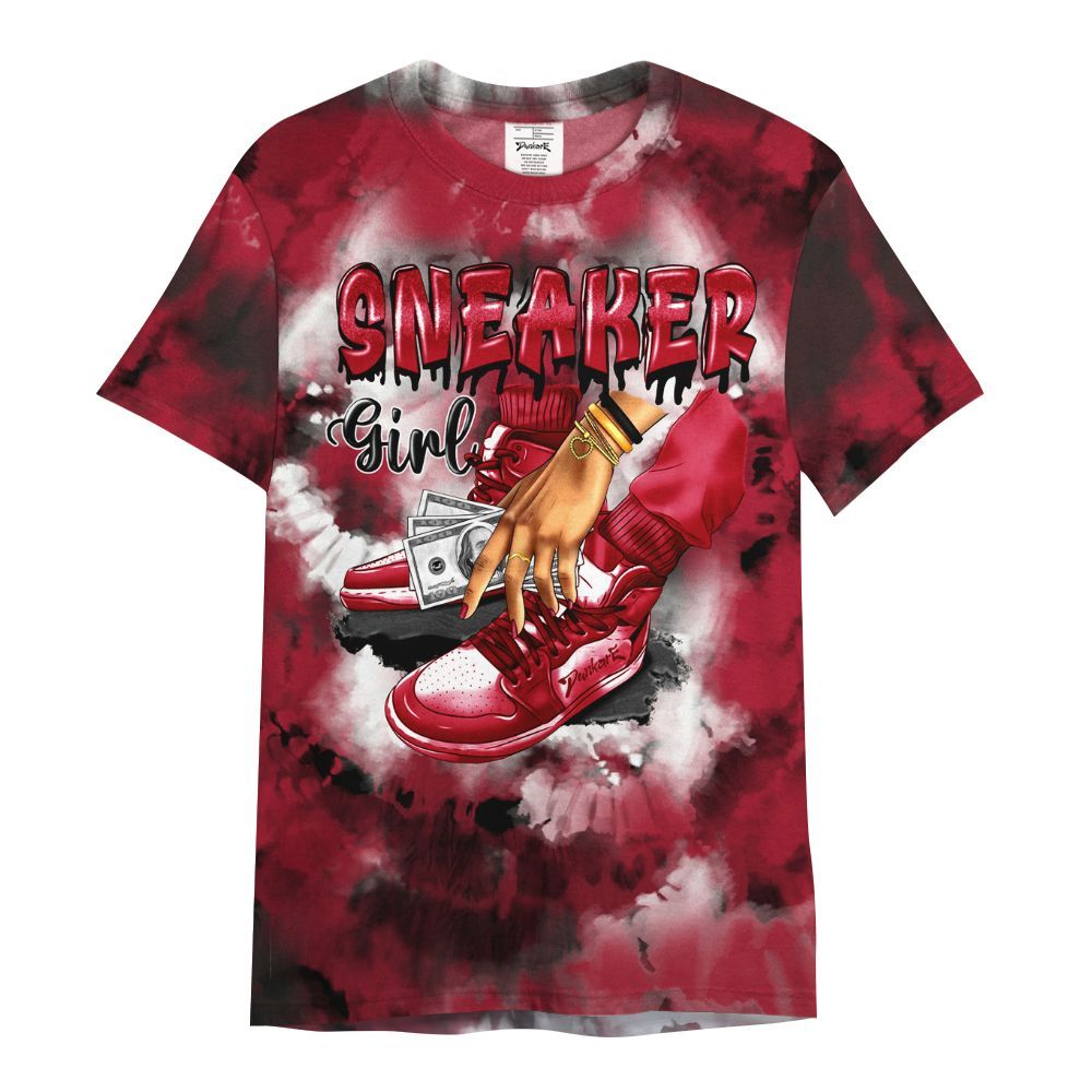 Shirt To Match High OG Black Toe Reimagined 1s - SNEAKER Girl Money Drip Tie Dye All Over Print
