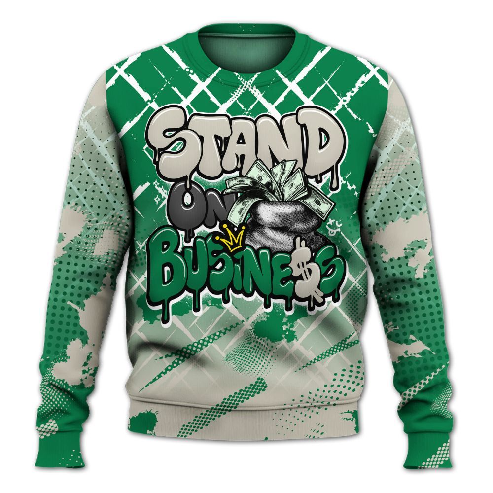 Sweatshirt To Match Lucky Green 2s - Halftone Stand Business Dripping All Over Print