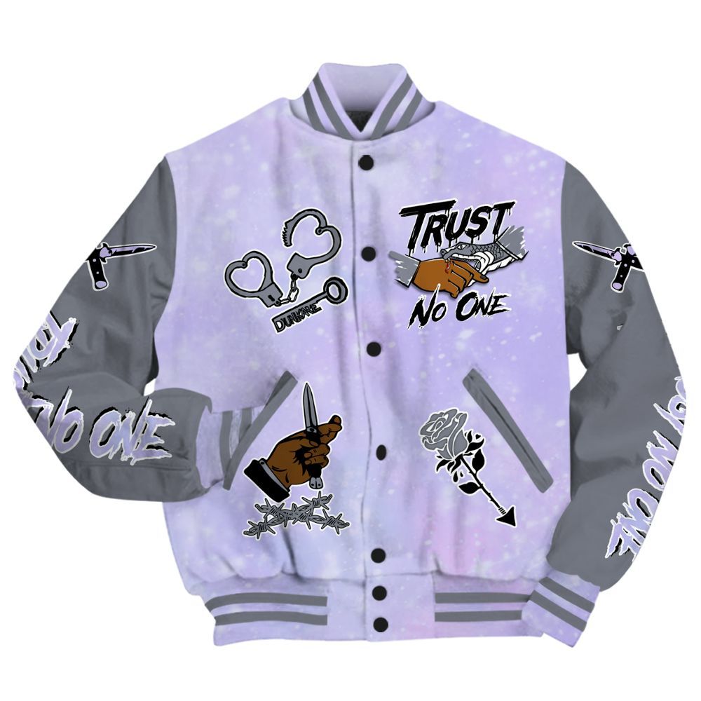 Varsity Jacket To Match Zen Master 4s - Trust No One Dripping All Over Print