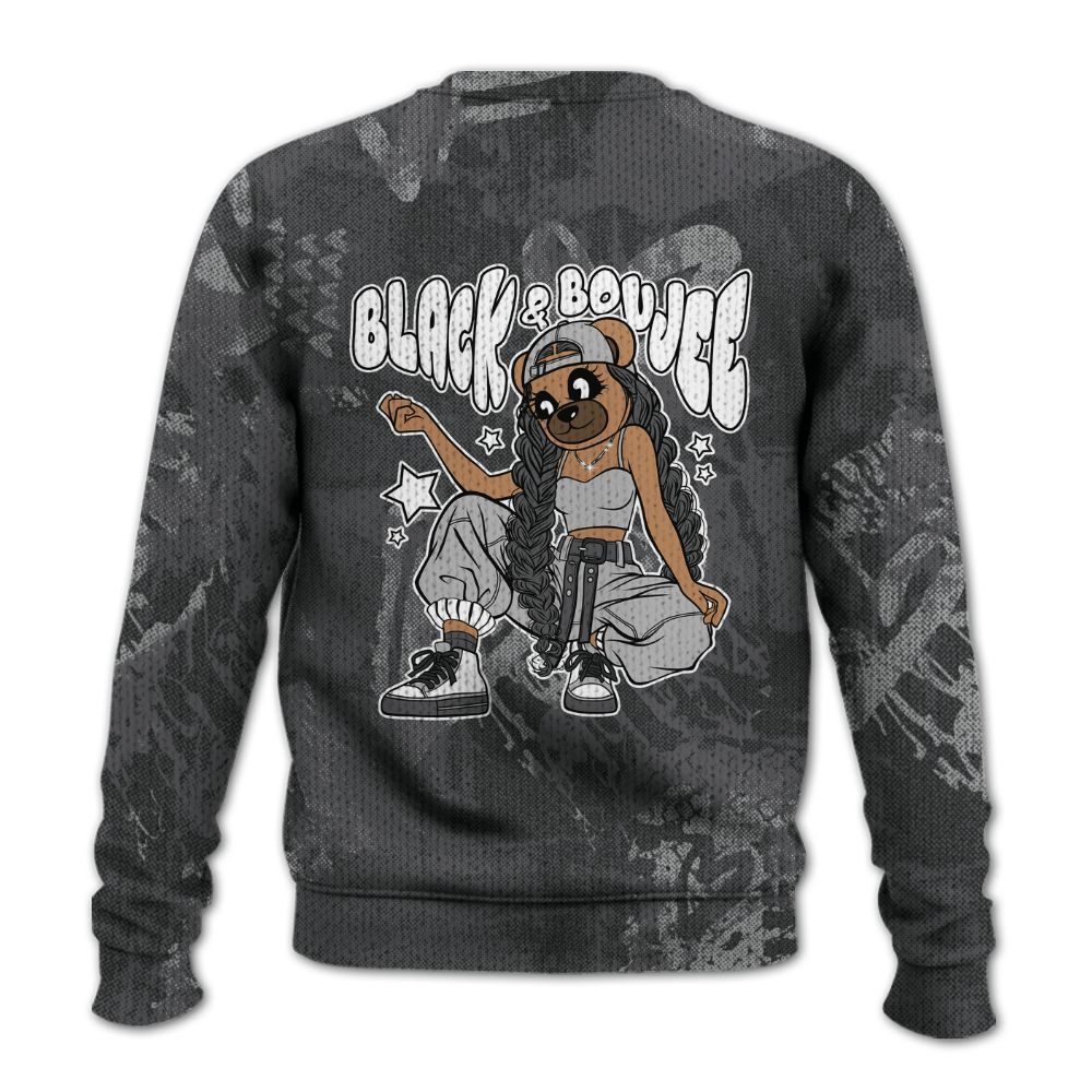 Knitted Sweater To Match White Thunder 4s - Boujee Girls Bear Heart Grunge