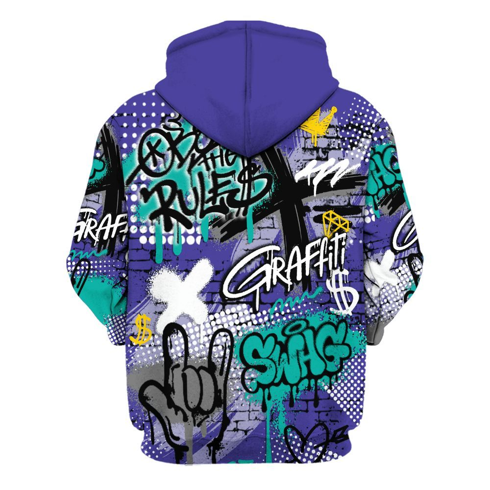 Hoodie To Match Retro Grape 5s - True It Real Graffiti Streetwear All Over Print