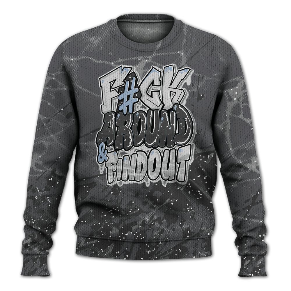 Knitted Sweater To Match Reverse Black White 6s - F Around Find Out Graphic Profound