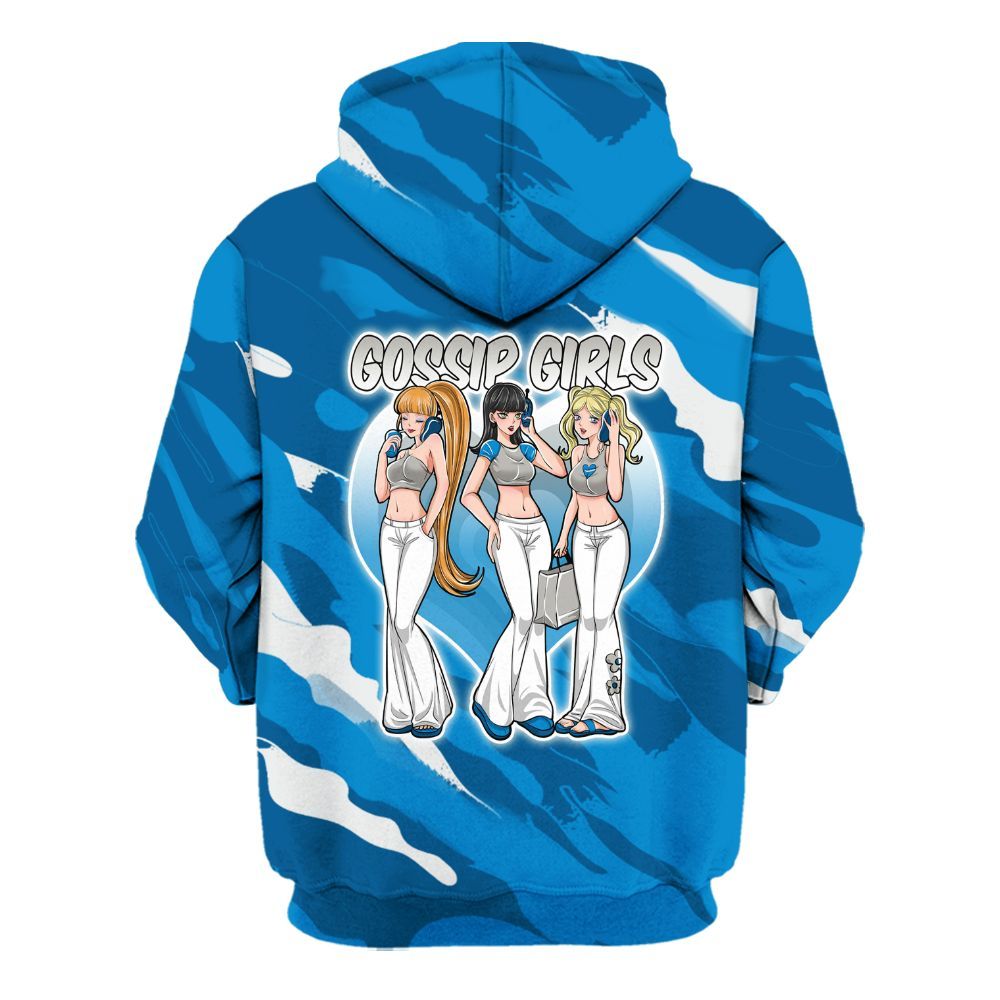 Hoodie To Match Military Blue 4s - Gossip'Girls All Over Print