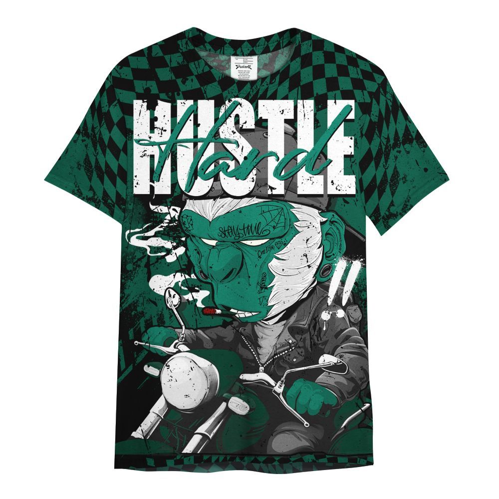 Shirt To Match Oxidized Green 4s - Hustle Hard Monkey All Over Print