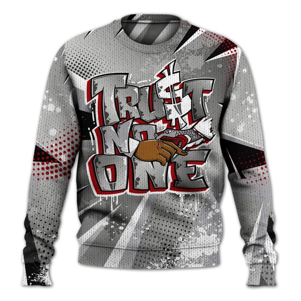 Knitted Sweater To Match Metallic Silver 14s - Poly Trust No One Dripping