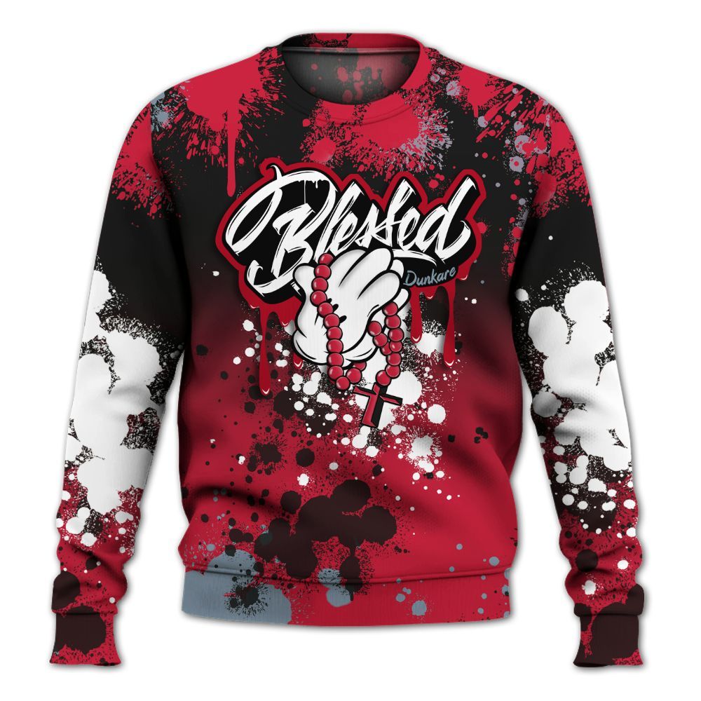 Sweatshirt To Match Retro Infrared Salesman 6s - God Blessed Ink Drip All Over Print
