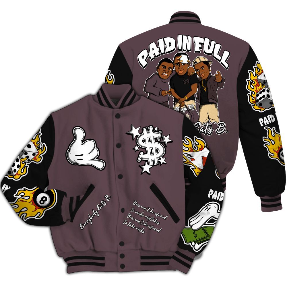 Varsity Jacket To Match AMM Black 3s - Everybody Paid In Full Graphic All Over Print