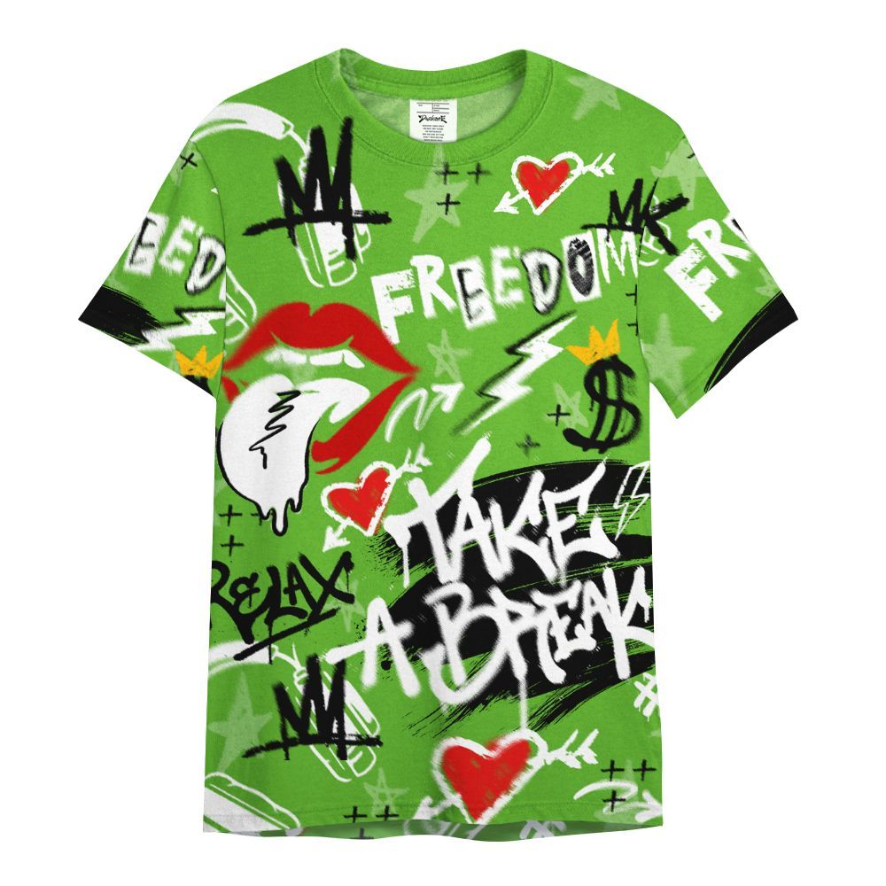 Shirt To Match Air Foamposite One Volt - Take Break Freedom Graffiti Streetwear All Over Print
