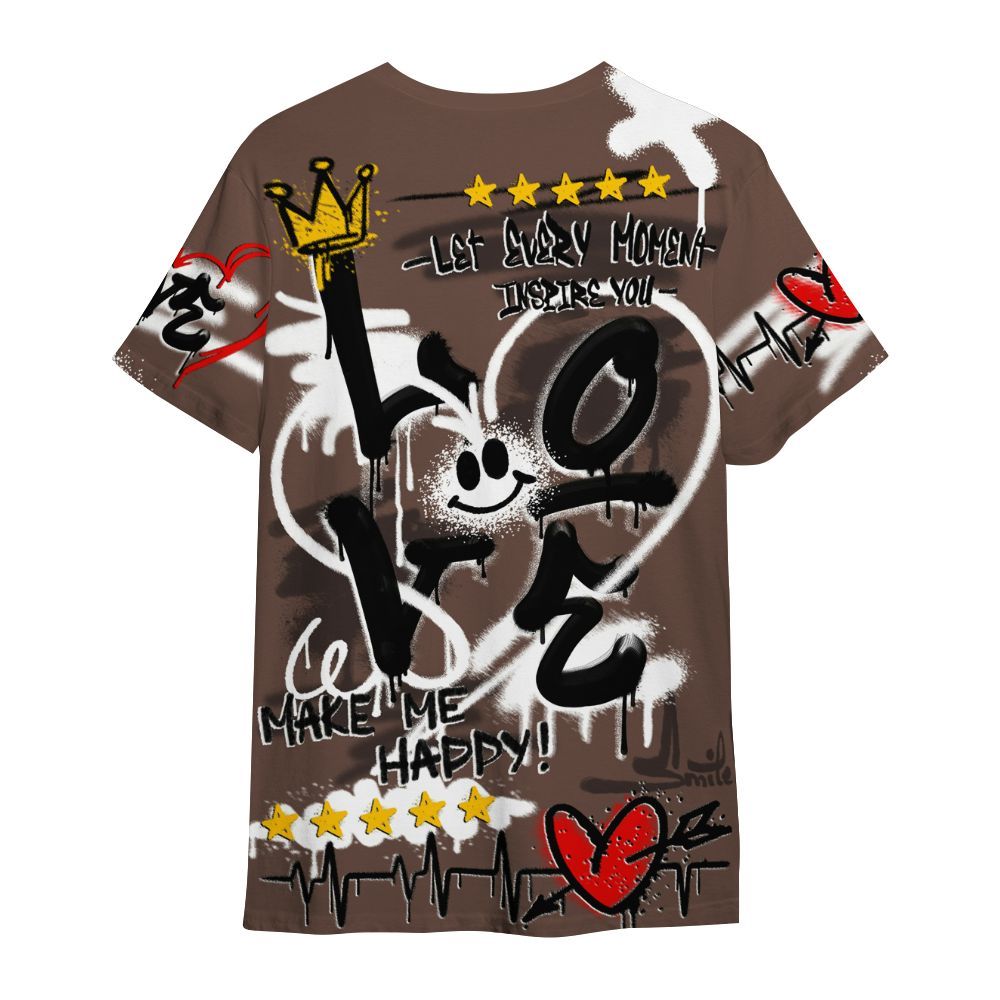 Shirt To Match Air Force 1 Low Escape - Happy Love Beats Graffiti Streetwear All Over Print
