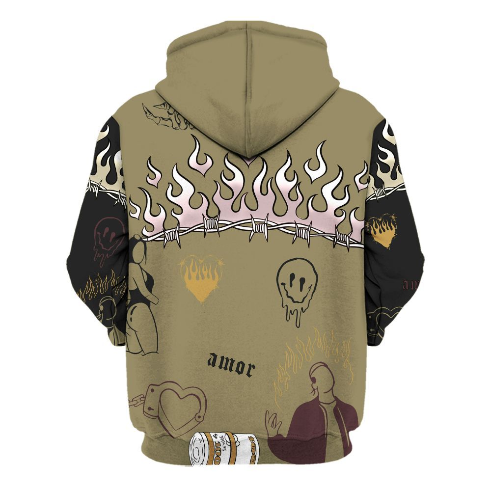 Hoodie To Match Black Olive 7s - Snake Trust No One All Over Print