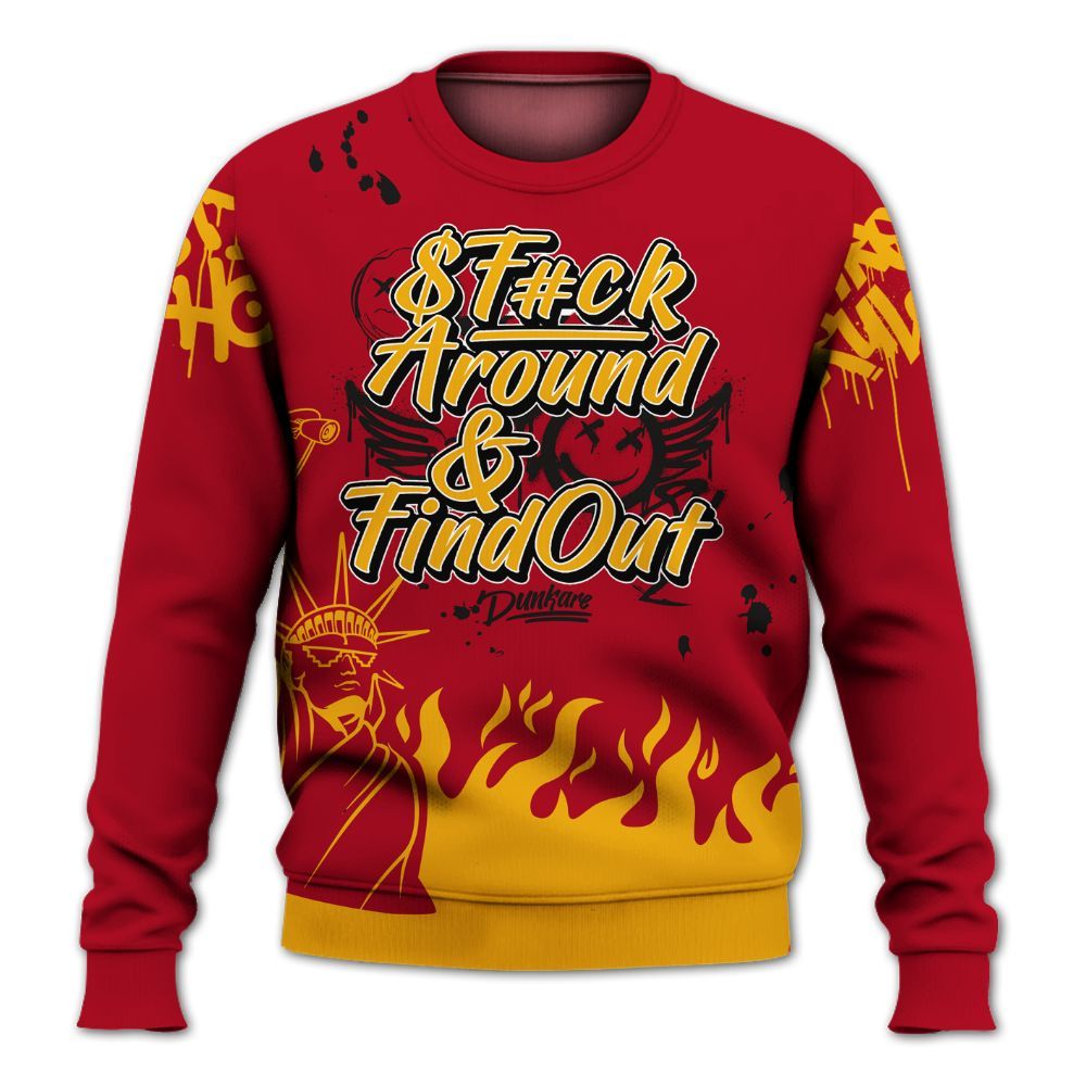 Sweatshirt To Match Cardinal 7s - Graphic Fck Around Find Out All Over Print