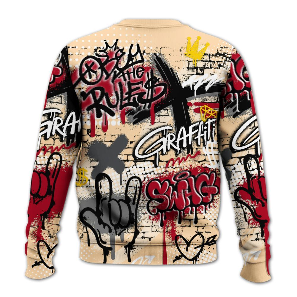 Sweatshirt To Match Retro Pizza GS 4s - True It Real Graffiti Streetwear All Over Print