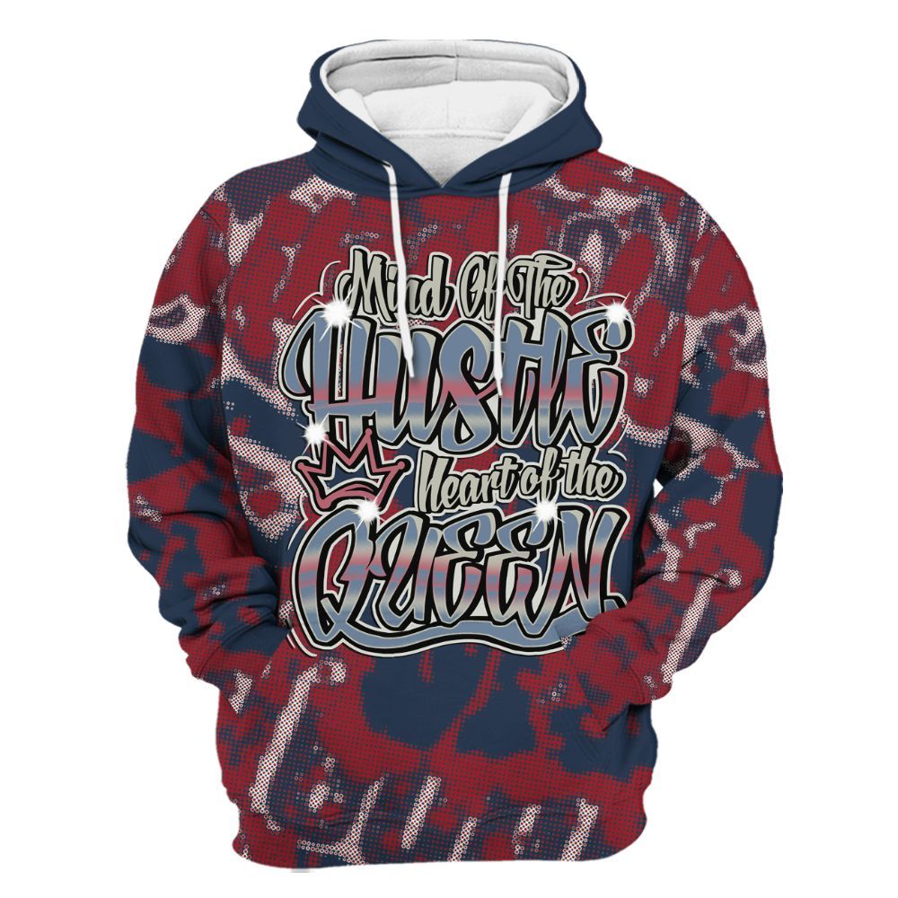 Hoodie To Match Navy Blue 2024 6s - Hustles Heart Queens Street All Over Print