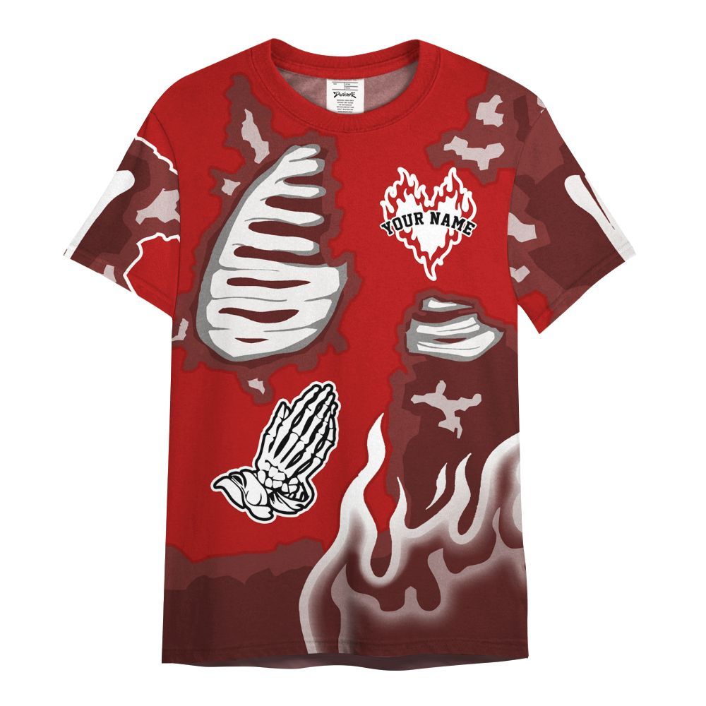 Shirt To Match Low Terror White University Red 1s - Dislike Us Graphic Burning Custom Name All Over Print