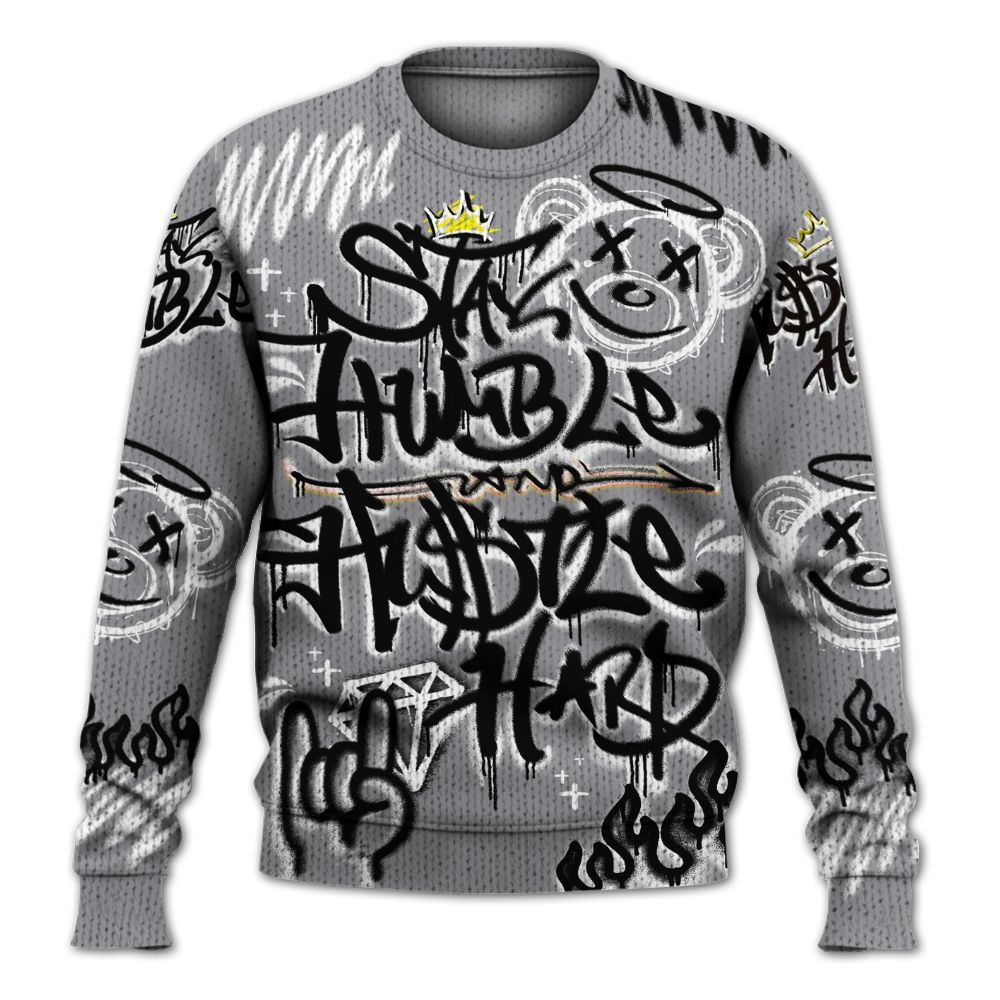 Knitted Sweater To Match Cement Grey 11s - Humble Drip Streetwear Graffity