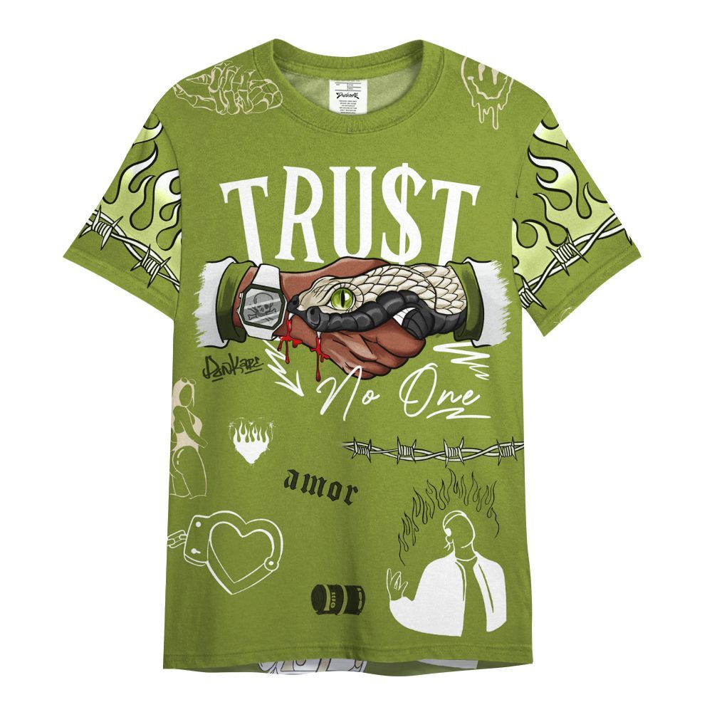 Shirt To Match SB Dunk Low Asparagus - Snake Trust No One All Over Print